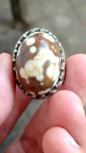 CINCIN BATU AKIK KARANG NUNGGAL MOTIF ASLI NATURAL