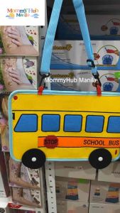 Yellow School Bus Busy Felt Board with Sling Educational Chart Toy