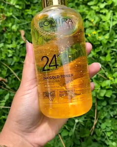 Toner Lomira 24K 300ml Pemutih Kulit Wajah Muka Glowing Skincare Warna Gold Emas Pembersih Pelembab