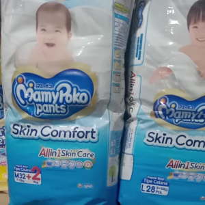MamyPoko Pants Skin Comfort ukuran [M 32+2 / L 28 / XL 24 / XXL 22] Popok Bayi Celana
