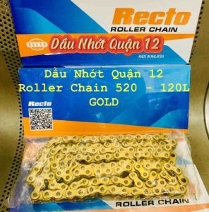 Sên Xích 520 120L RECTO Vàng Gold Không Phốt Cao Su