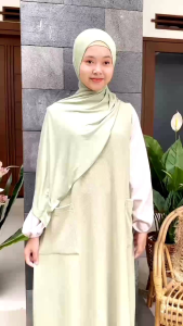 Gamis Overall Anak Perempuan Cutetrik Set Jumpsuit Korean Style Baju Muslim Anak Perempuan Remaja Terbaru