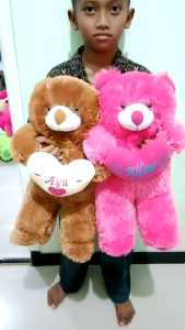 Boneka teddy bear size L gratis bordir nama