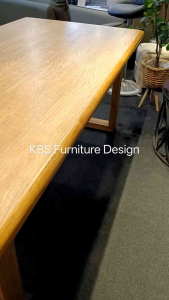 (FREE Installation+Shipping) KBS Song 6FT SOLID WOOD Dining Table / Mid Century / Light Walnut Color / L183xD91xH76 cm