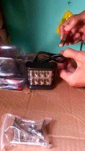 LAMPU TEMBAK CWL LED 6TITIK PUTIH 3X3 TITIK BIRU STROBO