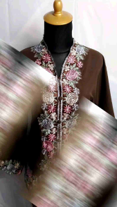 GK - Kebaya Encim Modern - kebaya Motif Coklat Tua - kebaya Modern - kebaya tradisional - kebaya Wisuda - kebaya Keren