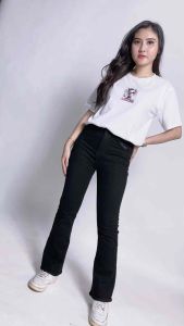 Ar Star - Celana Cutbray Jeans Wanita Highwaist Premium Pinggang Tinggi
