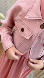 Gamis anak maurine by labella coklat susu