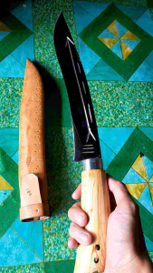 Pisau baja perak/baja putih asli (Anti karat)