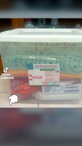 กล่องใส่ของเอนกประสงค์มีฝาปิดสีใส จุ30 ลิตร ขนาด กว้าง 33.5 ซม.ยาว 40 ซม.สูง 32 ซม.