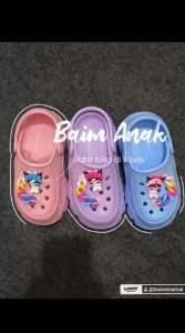 Sandal Baim Anak Perempuan Jibit Rantai Rainbow Lucu Sandal Anak Perempuan Bahan Karet Eva