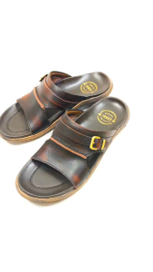 Sandal Kulit Pria Tapak Karet Tebal Lentur Ringan