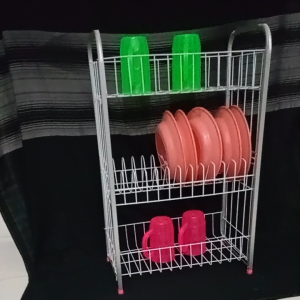 Rak Piring RPK Aluminium Tray Besi Susun 3 - Serbaguna