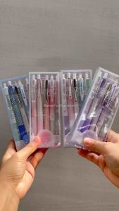 5pcs Set Pulpen Gel Lucu Heart Pen Kawaii Aesthetic Tinta Hitam