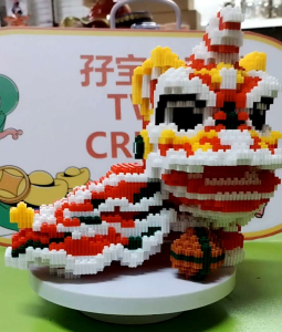 (Ready Made)Lion Dance Building Block 舞狮积木摆件-成品发货