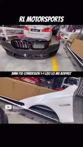 BMW F10 convert G30 M5 Bodykit body kit front side rear bumper bonnet skirt lip diffuser head tail lamp light fende