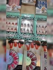 (1BOX=12PCS FREE LEM) KUKU PALSU FASHION ANEKA MOTIF / KUKU PALSU AESTHETIC ELEGAN / KUKU PALSU EXTENSION IMPORT / KUKU PENGANTIN MEWAH / FAKE NAIL STICKER / KR9234