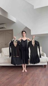 Áo thiết kế ren tay dài lá cổ lớn MOLLYNISTA thanh lịch quyến rũ nữ tính cao cấp tôn dáng