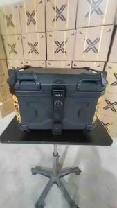 OFF-X Jet Black ABS 45L Top Box Motorcycle Box Premium ABS Storage Box Extra Big Topbox Motorbox Box Motor Tailbox