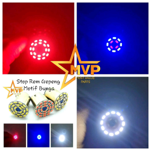 Lampu Stop Rem Belakang GEPENG Motif Bunga Flower DC 12 Volt 2 Mode Running Flash Universal