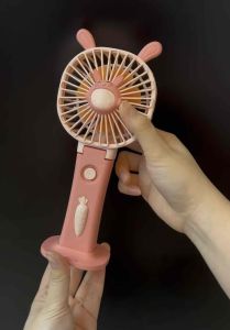 Gloomy Bear Handheld Mini Fan USB Rechargeable  Portable Cooling Fan with Stand Travel Outdoor Office Small Kipas
