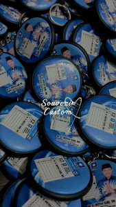 (Isi 100) Grosir Gantungan kunci custom promosi partai ditekan partai politik event wedding organizer souvenir murah kado pernikahan