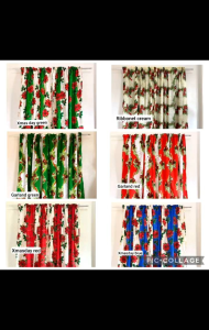 Christmas non ring curtain (suksukan) geena fabric 5ft6ft standard7ft8ft