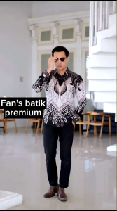 New kemeja batik slimfit pria BRAMANTYA hitam lapis furing/kemeja atasan pria lengan Panjang dan pendek motif terbaru by Fans batik