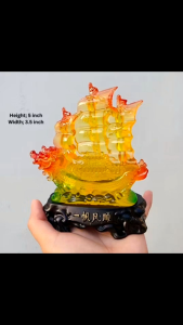 Yojmart store Wealth Ship Citrine Business Success Blessed Cleansed Money Catcher Figurine