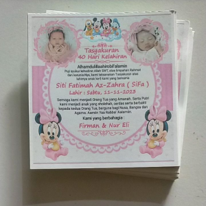 Stiker 40 Hari Kelahiran Anak Cewek (50 lembar) Request 2 Foto anak