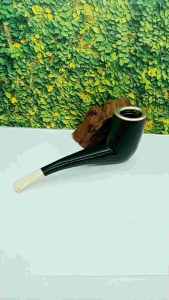 Pipa Once Padutan Kayu Kelor Hitam Kombinasi Tulang Kerbau L20