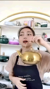 Teko Ceret Warna Emas Gold Volume 15 Liter Bahan Stainless Untuk Air Zam Zam