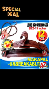 UNBREAKABLE & MAKAPAL LONG Hanger 12pcs-Size 15 Plastic Hanger For Adults (1 Dozen)