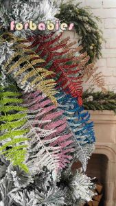 12pcs Christmas Tree Leaves Artificial Flower PACO Gold leaf Christmas decor flowers