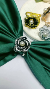 Bros Ring Jilbab Exlusive 4 Mewah Simple Elegan Cincin Syal Kerudung Segi Empat