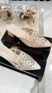 PETER KEIZA‼️ sandal selop pesta wanita heels 5cm mewah