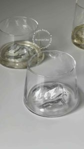 ⛰️Mountain Glass⛰️ แก้วดื่มนำ้ หรือ Whisky สไตล์ญี่ปุ่น รูปทรงภูเขา ตัวฐานเป็นรูปทรงสามมิติ รูปทรงภูเขา