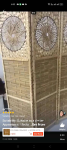 Bamboo Room Partition Wall Divider with Black Frame - Natural Texture - Foldable Design - Indoor Use - Decorative Screen