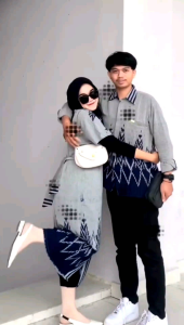 (ready stok) baju tenun set couple maxxy siera paramid kemeja pria full furing