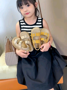 Dép sandal đi học cho bé gái 3 tuổi-12 tuổi Dép quai hậu bé gái 2 khuy dán phong cách Hàn Quốc siêu xinh đế êm chống trượt