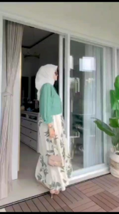 Setelan gamis terbaru Davina set bahan katun adem nyaman tebal premium halus lembut