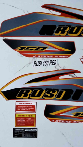 RUSI 15O/125 RED STICKER DECALS W FREEBIES