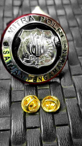 lencana satpam mitra polri silver mika magnet