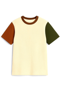kaos pria lengan pendek bahan waffle kombinasi warna - casual t-shirt colorblock