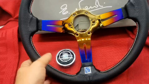 Nardi Leather Sport Steering 14 inci8917B-CB_YL (Titanium Blue)