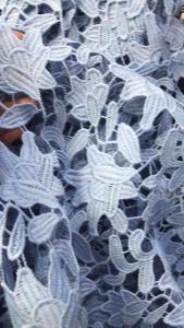 Vải ren chỉ hoa màu xanh biển dày đẹp co giãn nhẹ (khổ 1m1)may đầm váyáo thiết kế thời trang