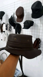 Topi Rimba Topi Gunung Topi Hiking Kulit Asli