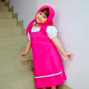 dress anak karakter Marsha/dress anak perempuan/baju anak perempuan unik/kostum anak perempuan