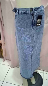 rok jins span belah belakang melar tebal