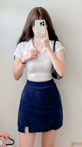 VENUS Corduroy Two way slit Highwaist Skort petite and plus size skort for women chic korean style minimalist